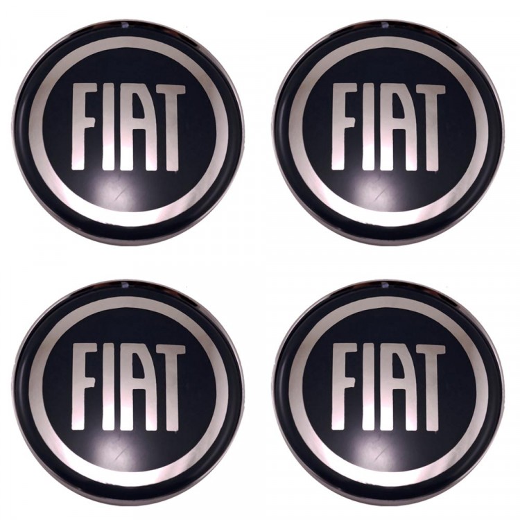 Колпачки на диски 62/56/8 со стикером Fiat черный
