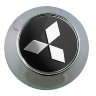 Колпачок на диски Mitsubishi 64/57/10 черный-хром конус 
