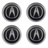Колпачки на диски ВСМПО со стикером Acura 74/70/9 хром черный 
