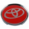 Колпачок на диск Toyota 59/50.5/9 хром и красный 