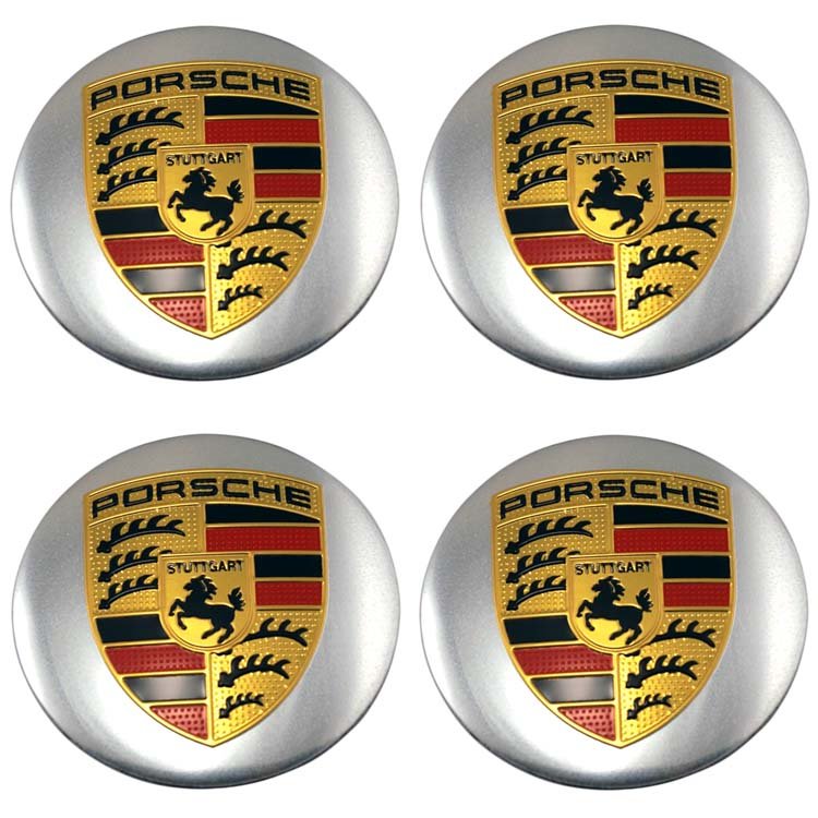 Наклейки на диски Porsche 56 мм серебристые сфера
