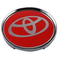 Изображение товара Колпачки на диски Toyota 65/60/12 хром и красный