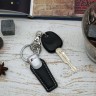 Брелок автомобильный кожаный Audi RS премиум 3 кольца