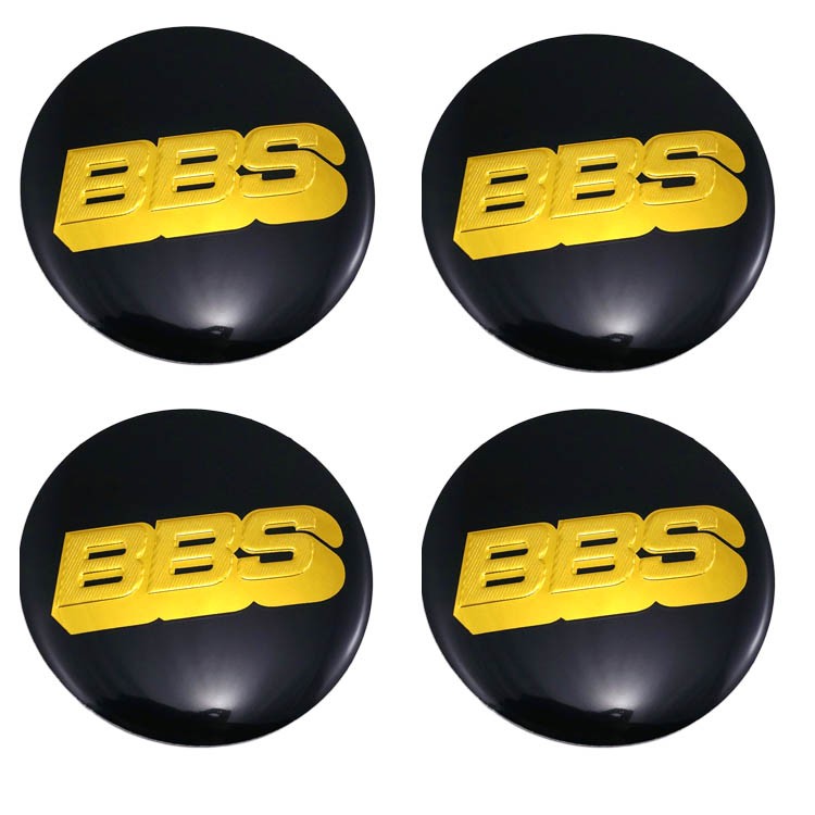 Наклейки на диски BBS 65 мм черный глянец золото