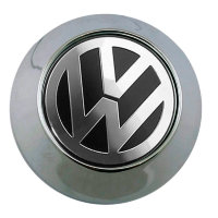 Изображение товара Заглушки на диски Volkswagen 65/60/6 черный-хром конус 