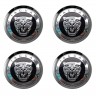 Заглушки для диска со стикером Jaguar (64/60/6) хром и черный