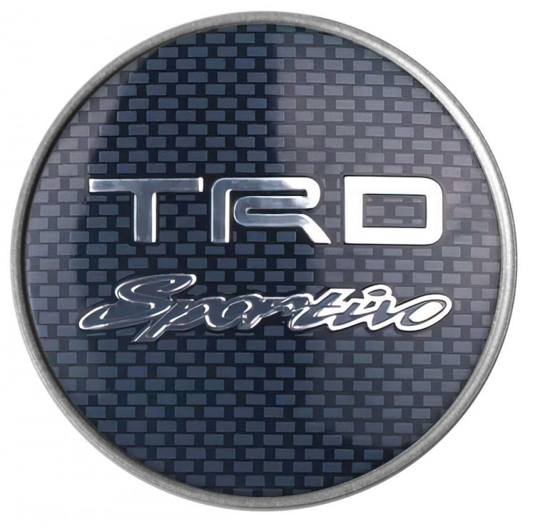 Колпачок на диски Toyota TRD 60/55/7 карбон/синий