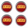 Колпачки на диски ВСМПО со стикером BBS 74/70/9 красный карбон золото