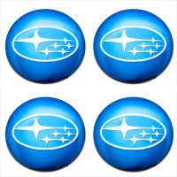 Изображение товара Наклейки на диски Subaru голубые сфера 60 мм
