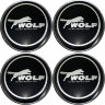Набор заглушек литых дисков Wolf 60/56/9 black+chrome
